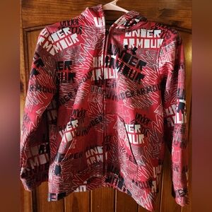 Under Armour zip up hoodie, red
